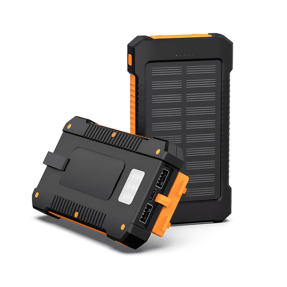 Portable 30000mAh Solar Power Bank with Dual USB Ports, LED Flashlight & Waterproof Design - Outdoor-Ready Charger for Phones, Tablets & More