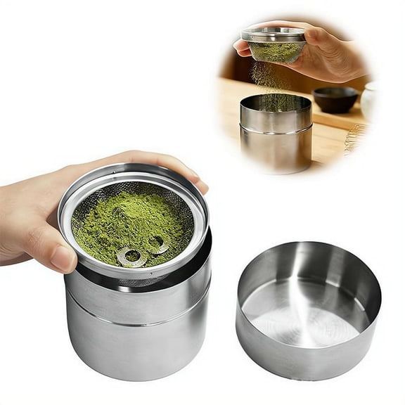 Portable 304 Stainless Steel Storage Canister, Moisture Proof Container for Matcha Powder Milk Powder Kitchen Use