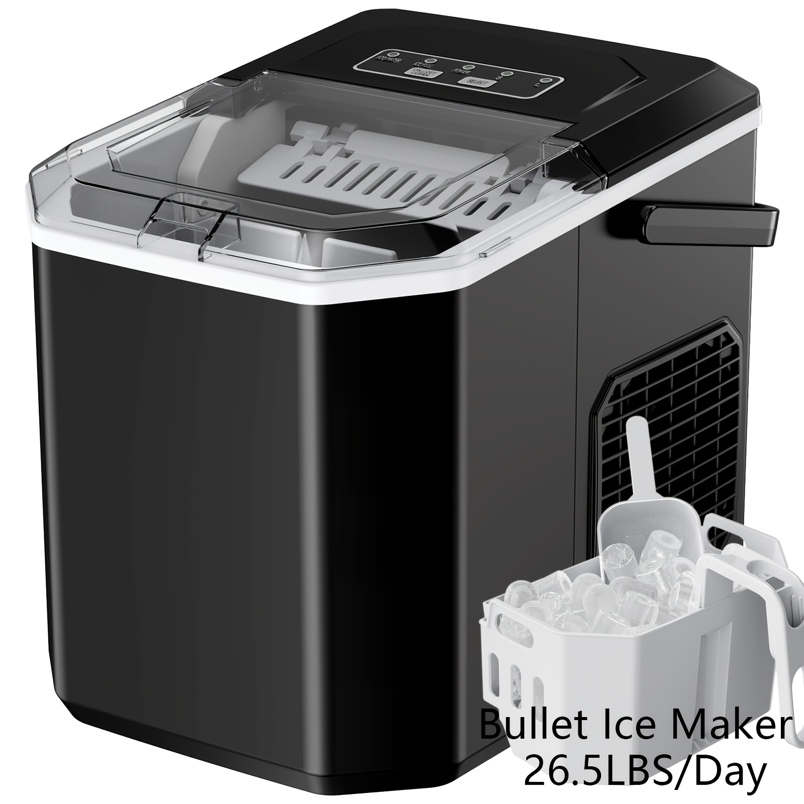Portable 35 Pound Golden Nugget Ice Machine And 26 Pound Bullet Ice ...