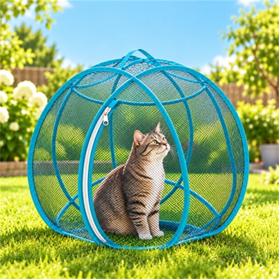 Portable 360 Degree Cat Kitty Climbing Cage Pop Up Catio Cat Hamster ...