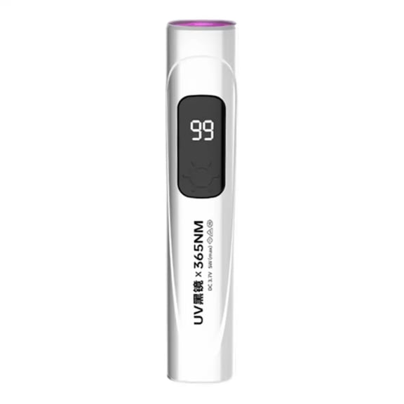 Portable 365nm UV LED Flashlight, Ultraviolet Blacklight for Currency Detection, Fluorescence Testing, Pet Urine and Stain Detector, Handheld Black Light