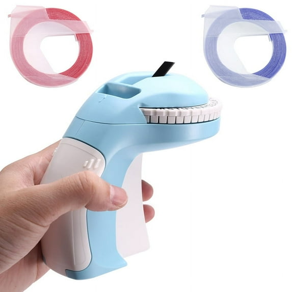 Portable 3D Embossing Label Printer DIY Manual Label Printing 12965 Manual Typewriter Blue