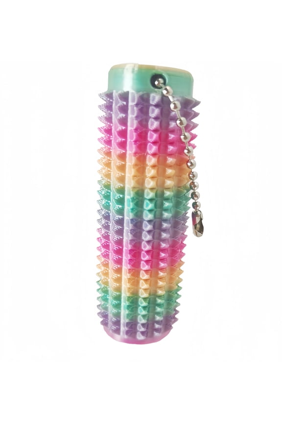 Portable 3D Stimulation Toy, Spiky Sensory Anxiety Relief Stimulation Tool, Spiky Textured Pocket Stress Relief Stimulation Keychain for Anxiety and Stress Relief