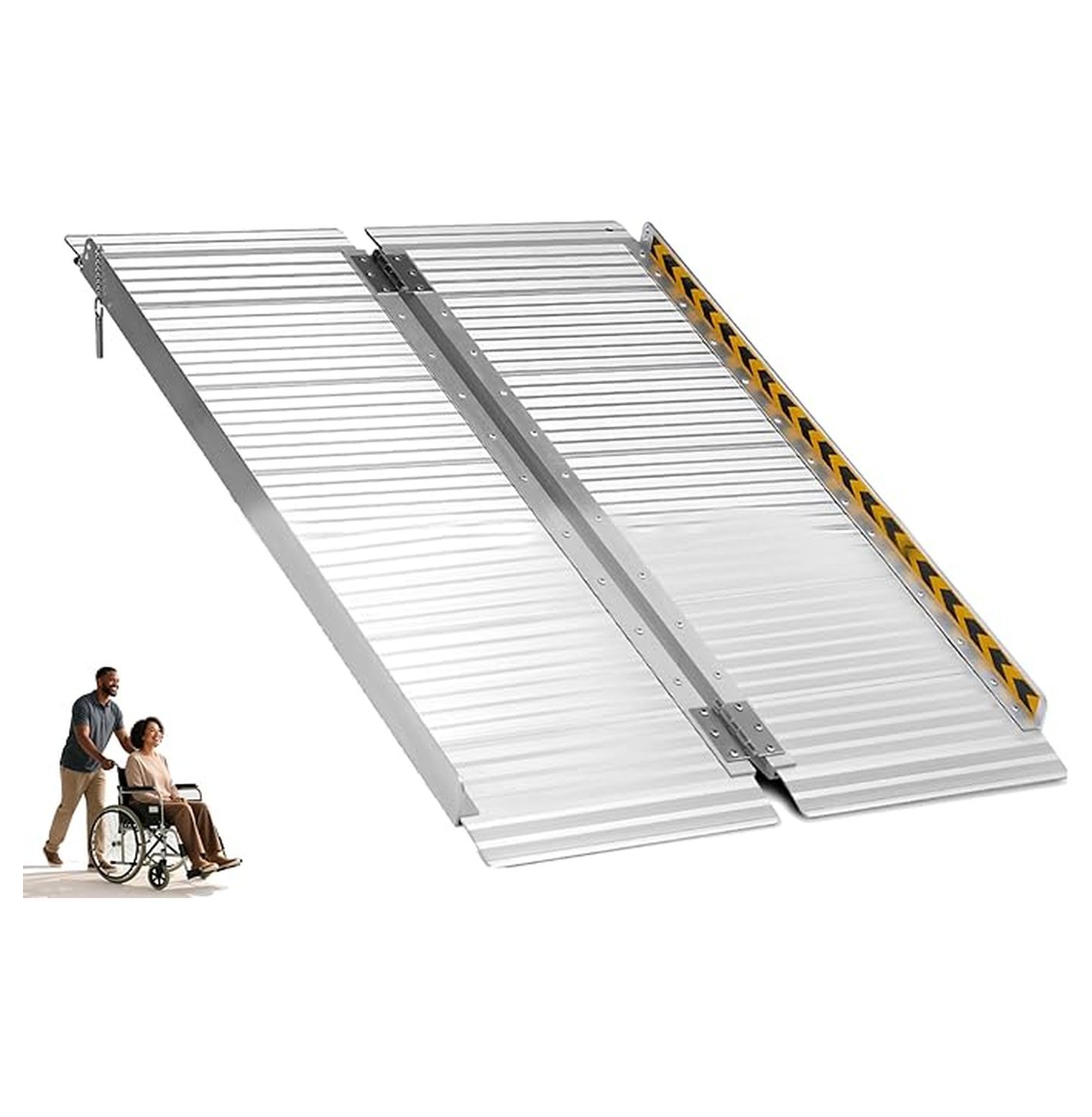 Portable 3FT Wheelchair Ramp, Anti-Slip Aluminum Folding Ramps for Home ...