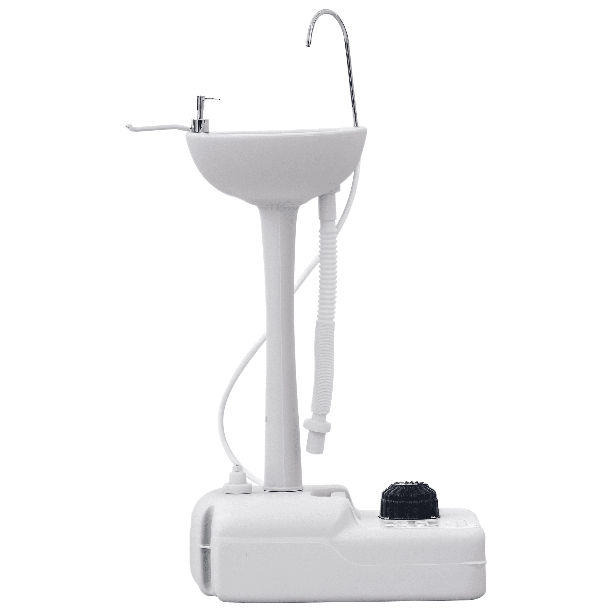 Portable 4.5 Gallon Outdoor Sink, Light Gray HDPE Camping Hand Wash Station with Handle & Wheels, Tool-Free Assembly for BBQ Picnic Worksite
