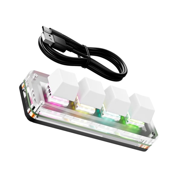Portable 4 Button Customizable Shortcut Keypad For Multiple Systems Compatiblity