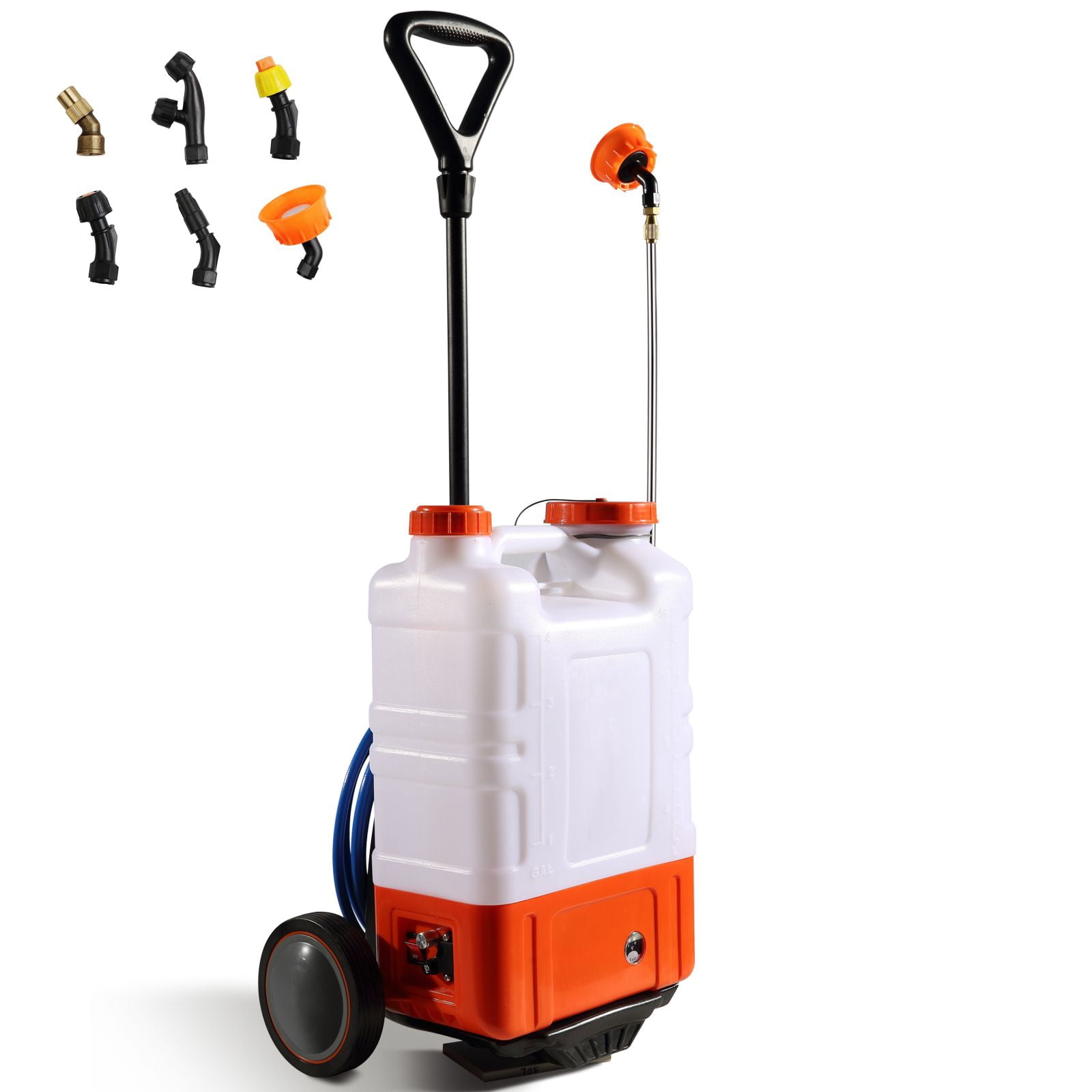 Portable 4 Gallon Backpack Sprayer Cart with 12V Battery, Adjustable ...
