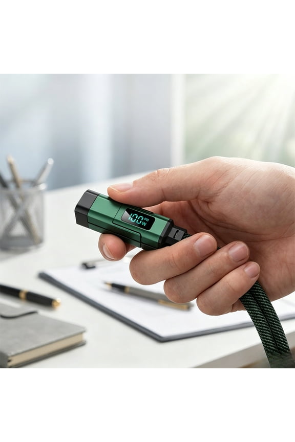 Portable 4 In 1 Digital Display Keychain Charging Cable Multi Connector Usb Cable With Real Time Power Monitoring For Smartphones Tablets