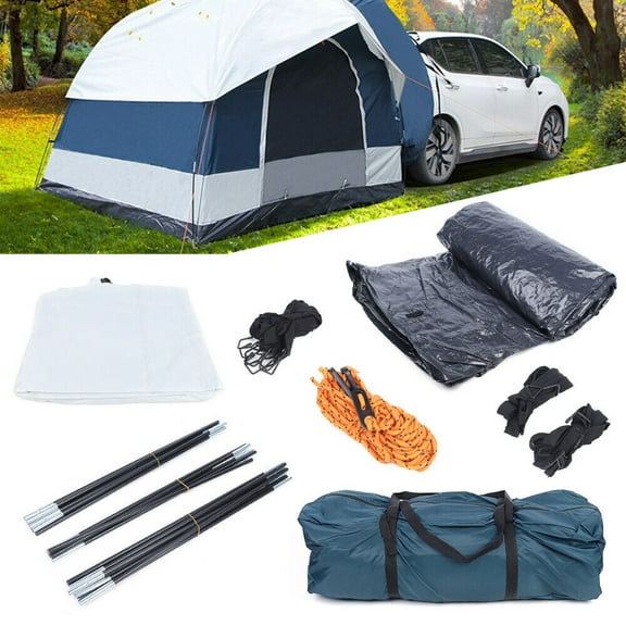 Portable 4-Person Camping Tent Outdoor Family Car Camp Waterproof Shelter Tent for Outdoor Car Trips