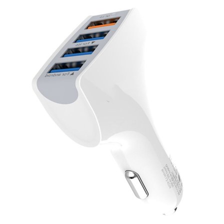 Portable 4 Port Car Charger Quick Charging Adapter USB Car Socket Adapter