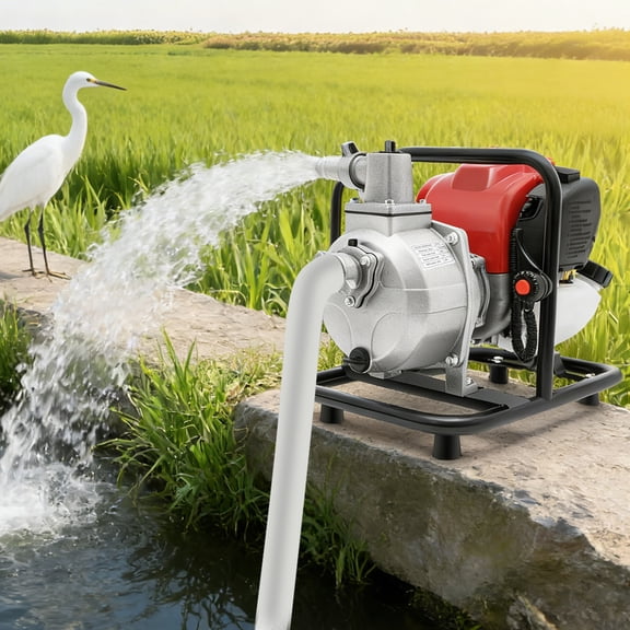 Portable 4-Stroke Gasoline Water Pump WP10-140F, Gas-Powered Water Transfer Pump For Garden, Irrigation And Flood Control