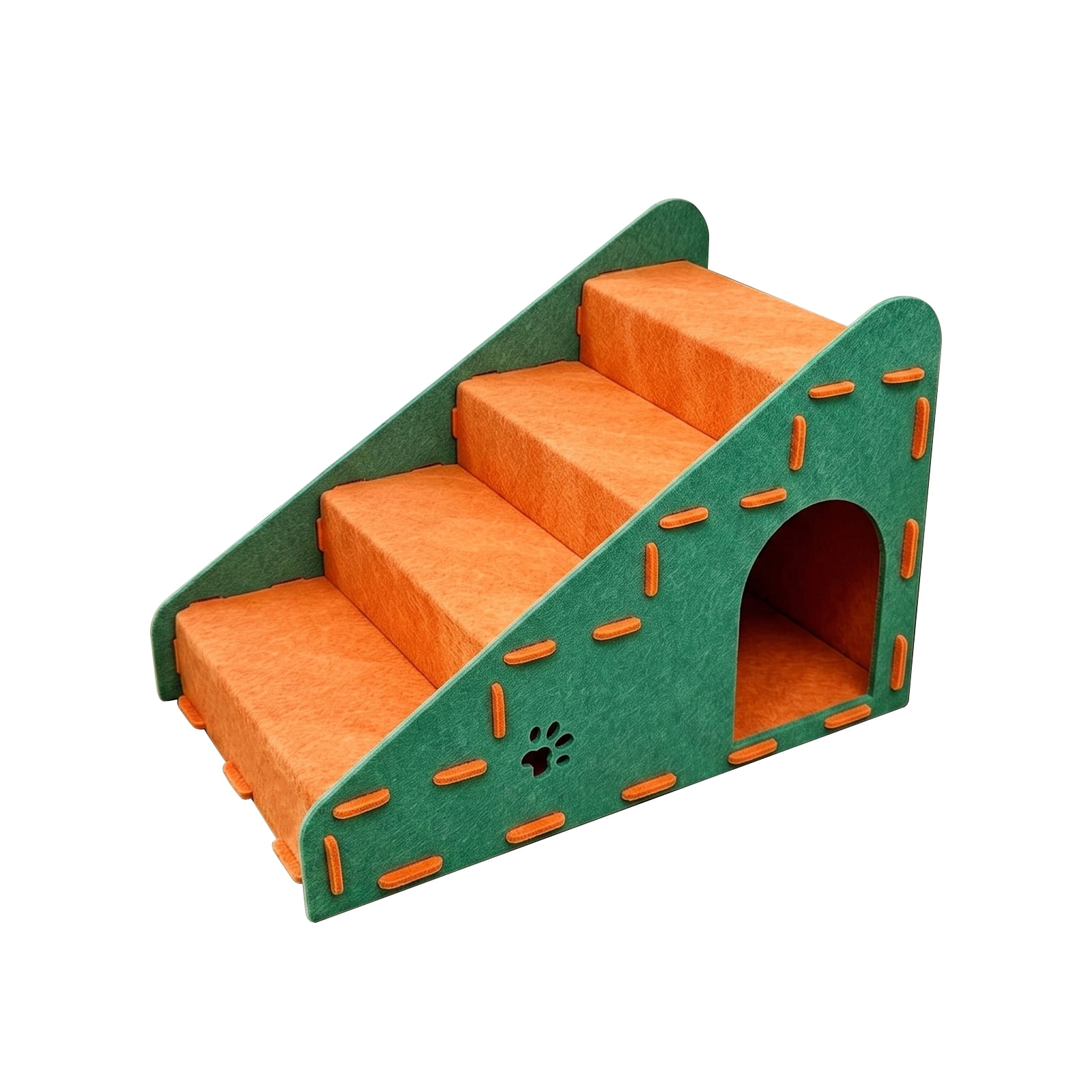 Portable 4‑Tier Pet Stairs Ramp, Durable Cat Dog Steps for Small Dogs, Anti‑Slip Pet Steps for High Bed, Sofa & Vehicle, Pet Mobility Aid for Senior Injured Pets
