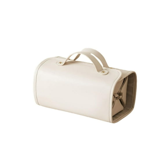 Portable 4-in-1 Foldable Cosmetic Bag - Large Capacity, Waterproof Travel Makeup Organizer with Detachable Design (White)