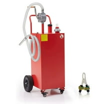 Portable 40 Gallon Gas Caddy with Pump Gasoline Tank Fuel Storage Tank with Wheels