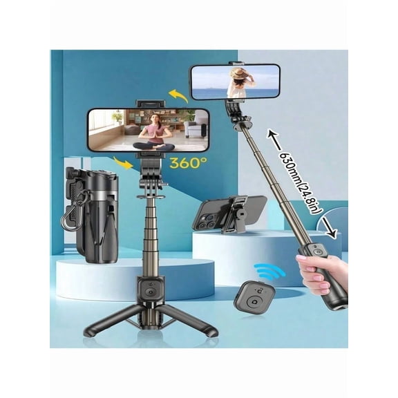 Portable 40" Selfie Stick Tripod with Remote, 360° Rotation & Anti-Shake for Travel Vlogging, Outdoor Streaming and Stable Recording