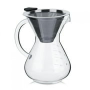 Portable 400ml Glass Hand Drip Coffee Maker with Scale, Paperless Pour Over Filter Pet Caring Design Glass Hand Drip Coffee Maker Filter for Travel, Camping, Hiking, Office, Home