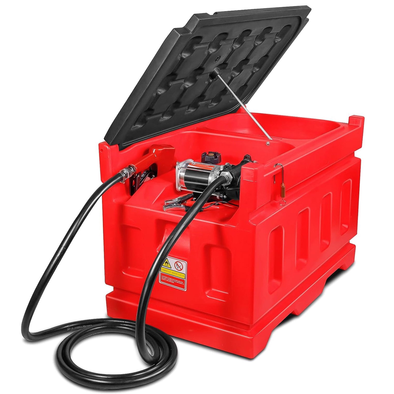 Portable 48 Gallon Fuel Tanks with 12V DC Gasoline Fuel Transfer Pump ...