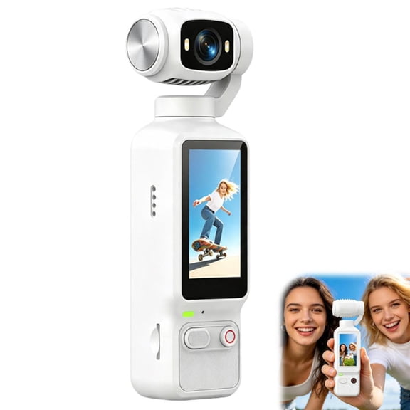 Portable 4K Action Camera with Rotatable 180° Lens, Compact Handheld Design for Vlogging & Cycling
