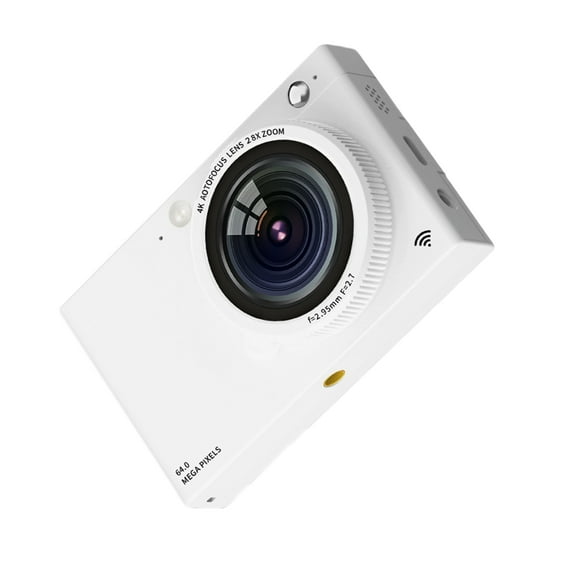 Portable 4K CCD Digital Camera WiFi Digital Video Camera 64MP 2.83 Inch Screen Manual/Auto Focus 28X Digital Zoom Built In Flash 80 Filter Effects Birthday Festival For Students