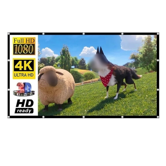Portable 4K HD Projector Canvas Movie Screen 16:9 Foldable Washable ,Wrinkle-Free Outdoor Projector Screen