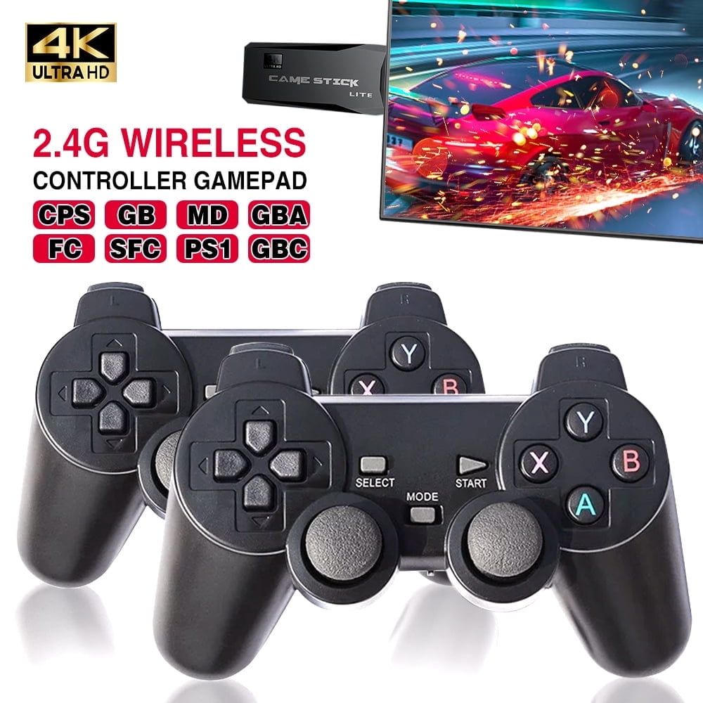 Portable 4K TV Video Retro Game Console 2.4G Wireless Controller Family Game Stick Built-in 20000+ Classic Games