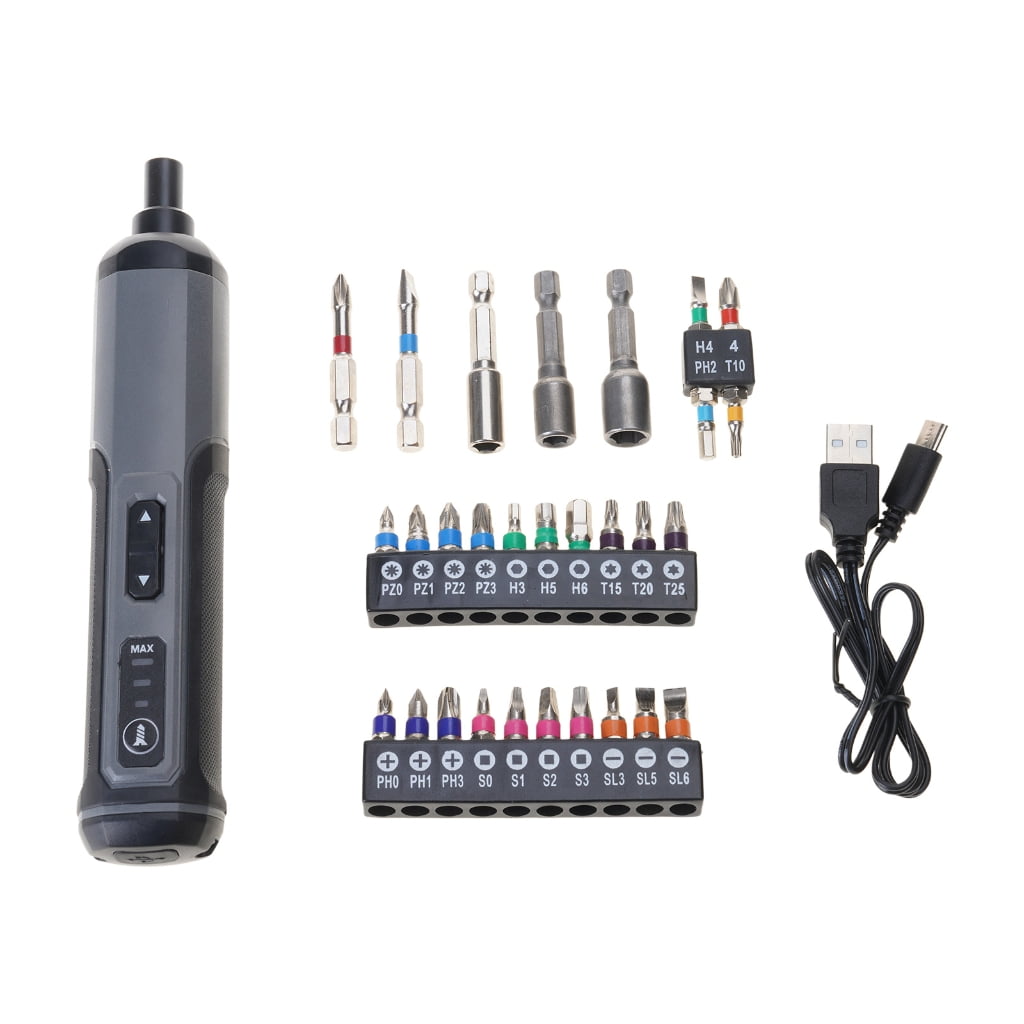 Portable 4V Electric Screwdriver Set with Adjustable Torques and Type C Charging for Household Maintenance