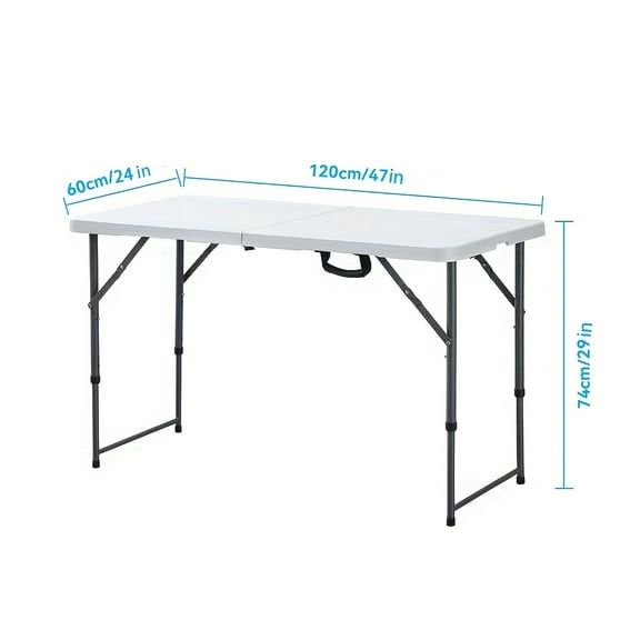 Portable 4ft/5ft/6ft Folding Table with Handle, 330Lbs Load Plastic Party Table for Garden, Picnic, Camping, BBQ, Wedding, Events