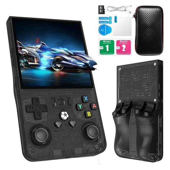 Portable 4inch Gaming Console R36Max Vintage Design 720x720 Resolution Multi Platform Compatibility Clear Sound Output