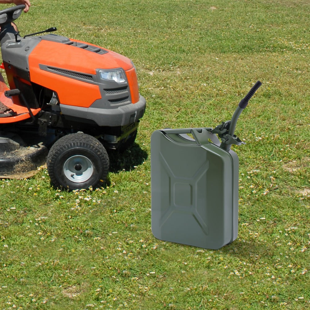 Portable 5.28 Gallon Steel Fuel Tank with Leak‑Proof Design, Flexible & Extended Spout – Heavy‑Duty 20L Gasoline Jerry Can for Camping, Emergency, Off‑Road & Outdoor Refueling