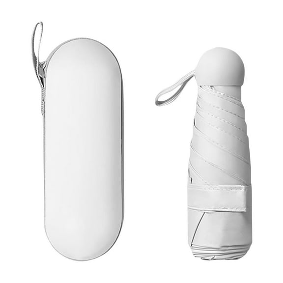 Portable 5 Fold Umbrella, Sunny And Rainy Umbrella, Sun Umbrella, Black Folding Capsule Umbrella, Windproof Folding Umbrella, Upgraded Fiber Alloy Ribs, Strong Wind