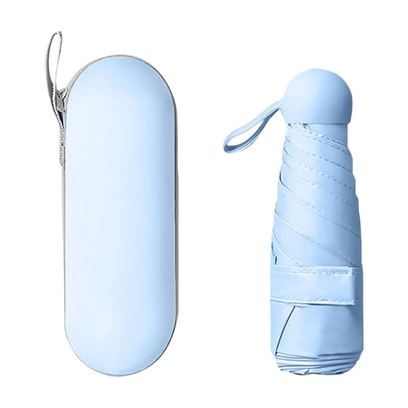 Portable 5 Fold Umbrella, Windproof Folding Umbrella, Rainproof And Sunshade Umbrella, Vinyl Uv - Proof Umbrella, Lightweight Travel Umbrella, Solid Color Capsule Umbrella