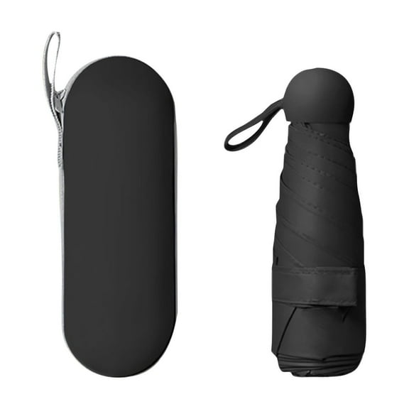 Portable 5 Fold Umbrella, Windproof Rainproof Sun Umbrella With Upf>50  Uv Protection, Lightweight Travel Capsule Umbrella, Sturdy Alloy Ribs, 4-Layer Thickened Film & Waterproof