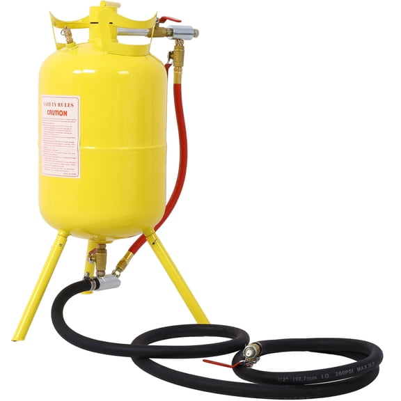 Portable 5-Gallon Air Sand Blaster Tank with Blastfor Surface Preparation, Steel Sandblasting Machine for DIY Projects, Yellow