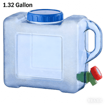 Portable 5 Gallon Water Container with Spigot, BPA-Free, Durable Plastic Water Storage Jug for Camping and Outdoors