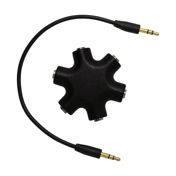 Portable 5 Output Music Splitter 3.5mm Male To 5 Female Adapters Coppers Shielding Technology Plugs And Play Compatibility