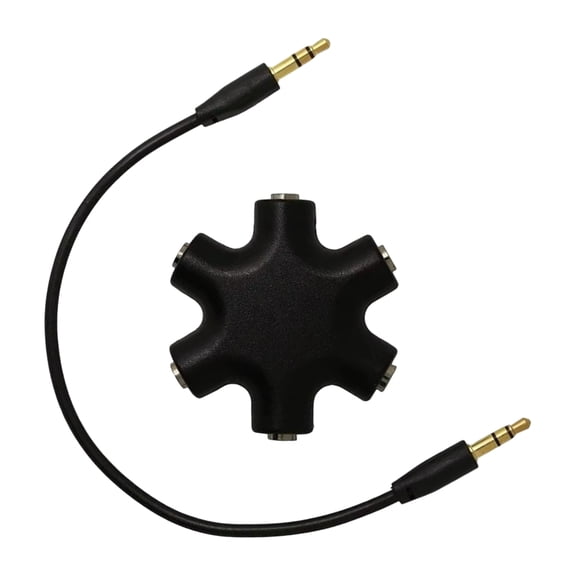 Portable 5 Output Music Splitter 3.5mm Male To 5 Female Adapters Coppers Shielding Technology Plugs And Play Compatibility