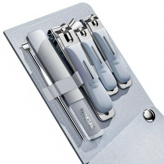 GUCXKOS Portable 5 Piece Nail Clippers for Men & Women,Premium Stainless Steel Manicure & Pedicure Set,Dorm Room Essentials & Travel Gifts.