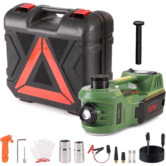 Portable 5 Ton 12V Electric Jack Hydraulic Floor Jack for with Tire Inflator Pump for Repair Kit 11023lbs