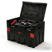 Portable 50 Gallon Diesel Fuel Transfer Tank with 12V Electric Pump, 11.9 GPM Flow Rate, 15ft Hose, Automatic Nozzle, GRAY