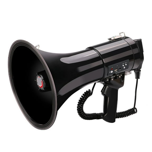 Portable 50W Megaphone Handheld Security Guard TF USB Loud Speaker Travel Guide Speech Teach Voice Amplifier ,Powerful Voice Amplifier