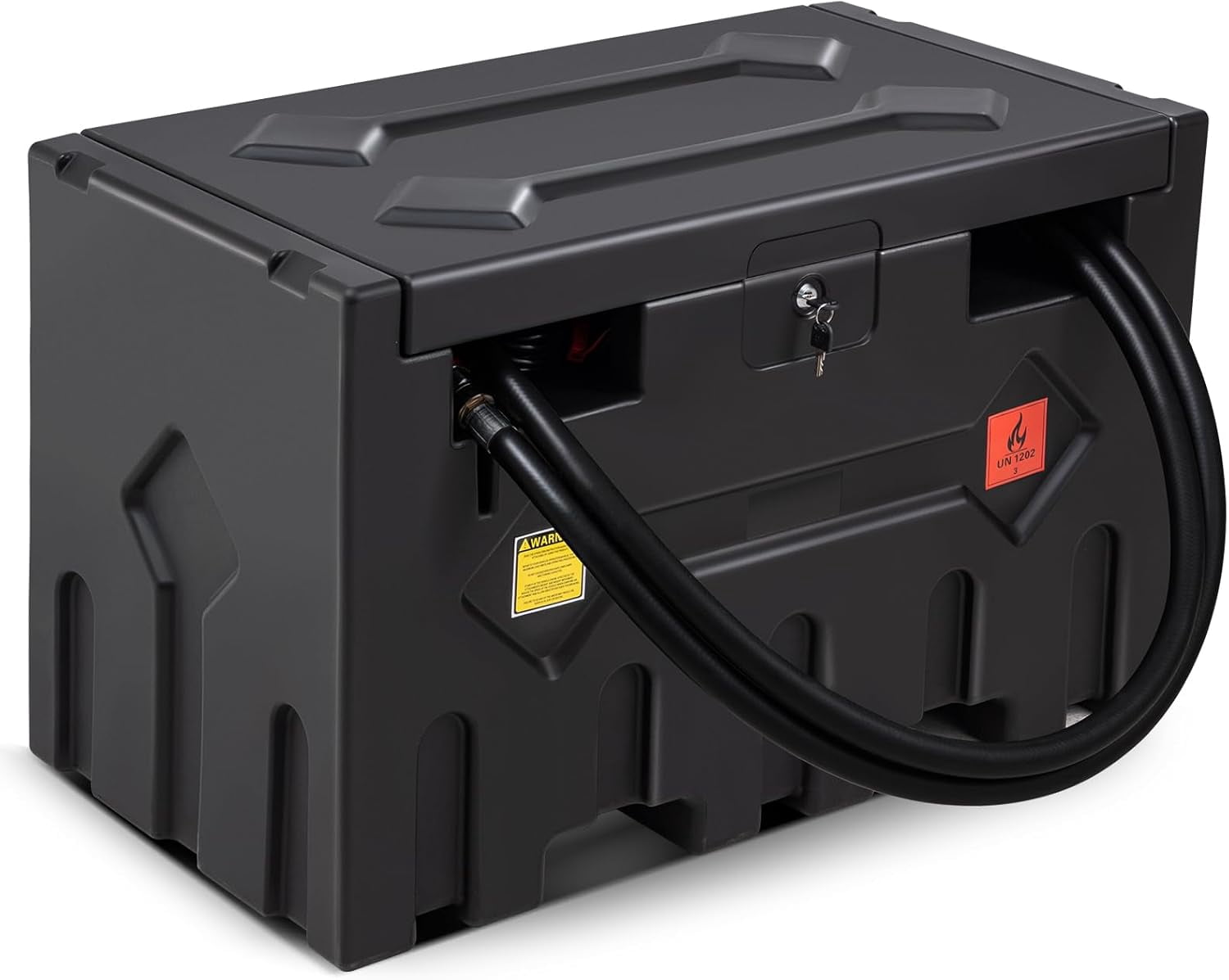 Portable 52 Gallon Fuel Tank with Pump for Diesel,Portable Fuel Tank with 12V Electric Fuel Transfer Pump and 15ft Rubber Hose,10.6GPM Flow Rate,Diesel Fuel Transfer Tank for Easy Transportation