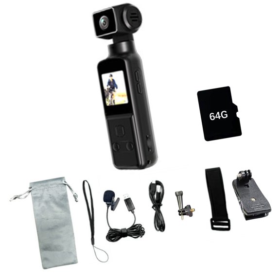 Portable 5K Resolution Sports Camera with 270° Rotating Lens Wireless WiFi Connection for Adventure Recording