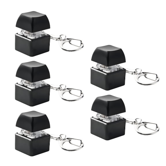Portable 5Pcs Switches Keyboards Tester Keychain Attachment for Mobile Anxieties Relief Clicking Toy