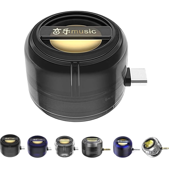 Portable 5X Phone Speaker Amplifier, Plug & Play Cell Phone Speaker Amplifier with 3.5mm & Type-C Input, Plug and Play Sound Booster for Smartphone, Tablet, Laptop