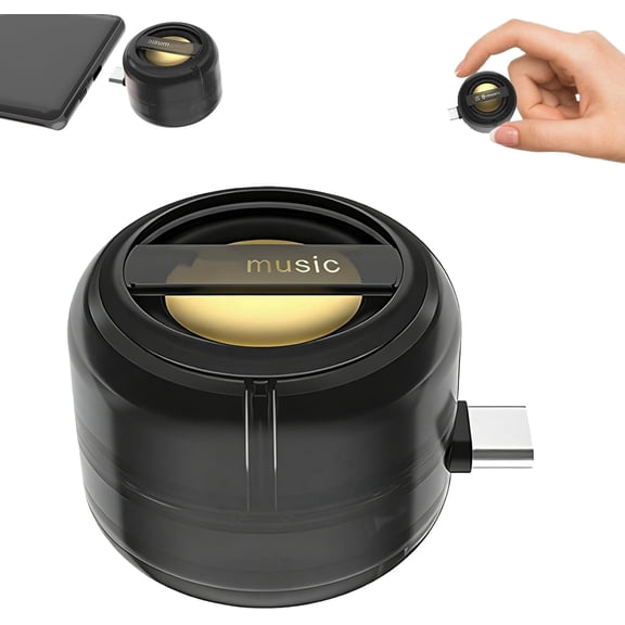 Portable 5X Phone Speaker Amplifier–Plug & Play for Music/Calls, New Small and Portable Mobile Phone Speaker Amplifier with 3.5mm/Type-C, for Ipad, Smartphone, Tablet (A,Type-c)