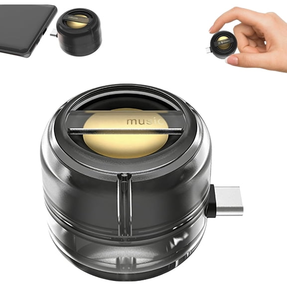 Portable 5X Phone Speaker Amplifier–Plug & Play for Music/Calls, New Small and Portable Mobile Phone Speaker Amplifier with 3.5mm/Type-C, for Ipad, Smartphone, Tablet (C,Type-c)