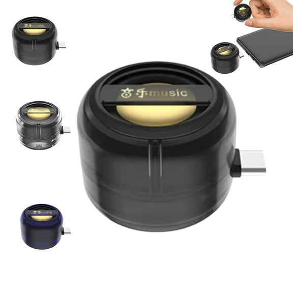 Portable 5X Speaker Amplifier–Plug & Play for Music/Calls, 100W Plug & Play Speaker Booster for Phone/Guitar/TV, Compact Sound Enhancer for Parties/Meetings/Car (Black)