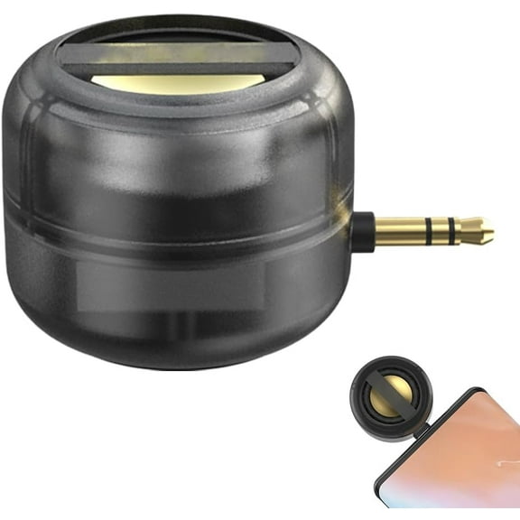 Portable 5X Speaker Amplifier–Plug & Play for Music/Calls, 2025 New Portable Speaker Mobile Phone Sound Amplifier with 3.5mm/Type-C for Smartphone Tablet Notebook (1Pcs Black, 3.5mm)