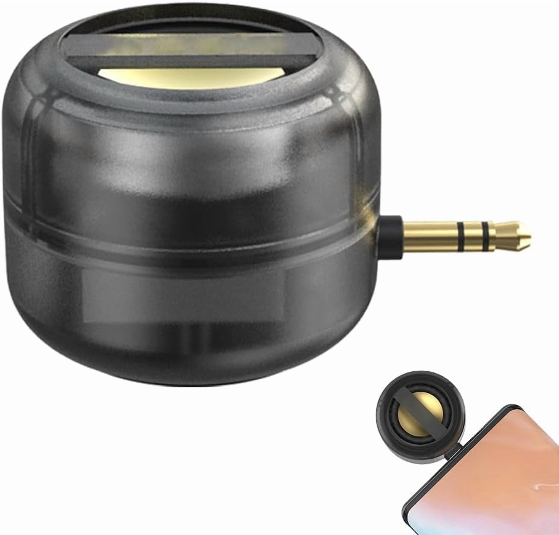 Portable 5X Speaker Amplifier–Plug & Play for Music/Calls, 2025 New Portable Speaker Mobile Phone Sound Amplifier with 3.5mm/Type-C for Smartphone Tablet Notebook (1Pc Black, 3.5mm)