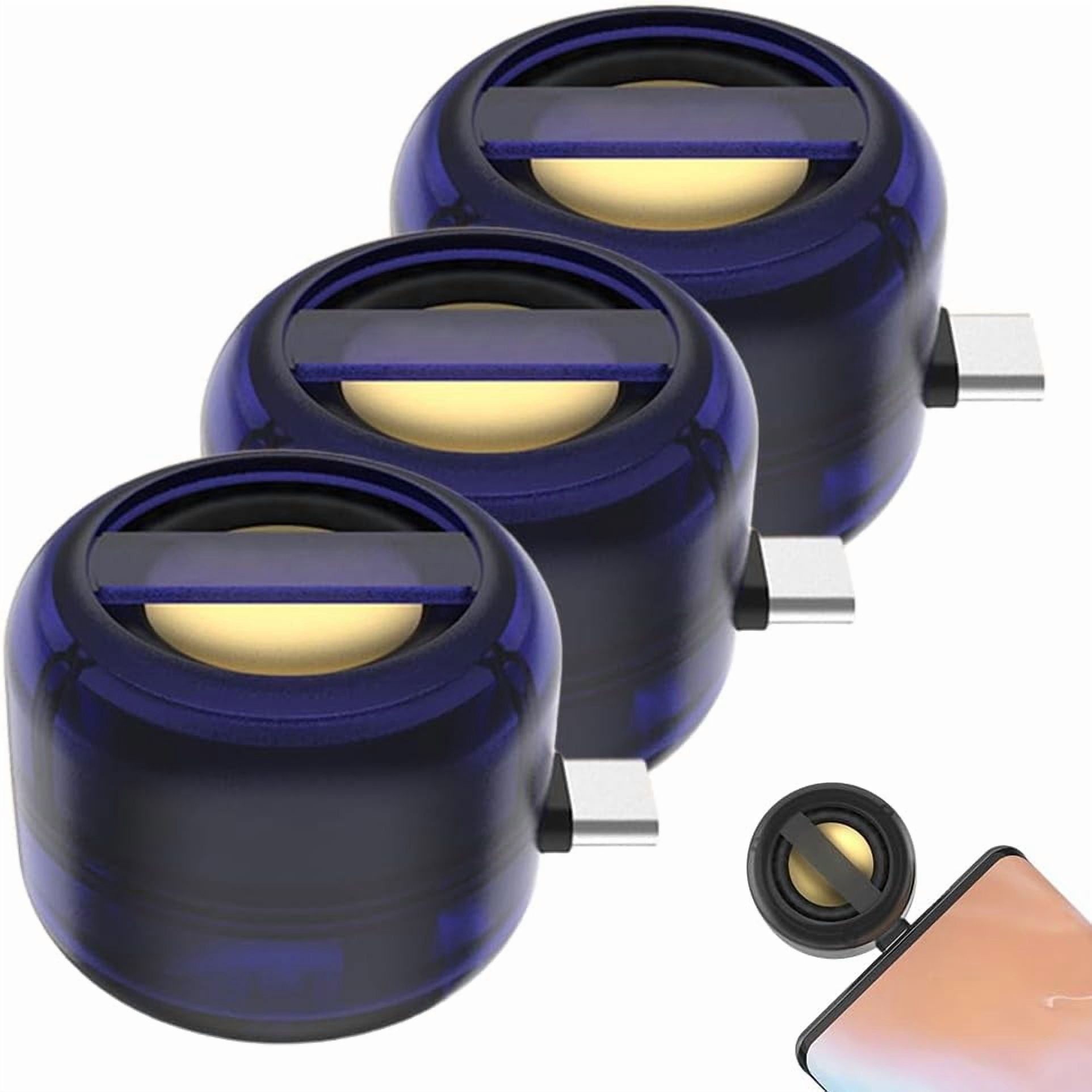 Portable 5X Speaker Amplifier–Plug & Play for Music/Calls, 2025 New Portable Speaker Mobile Phone Sound Amplifier with 3.5mm/Type-C for Smartphone Tablet Notebook (3Pcs Blue, Type-C)